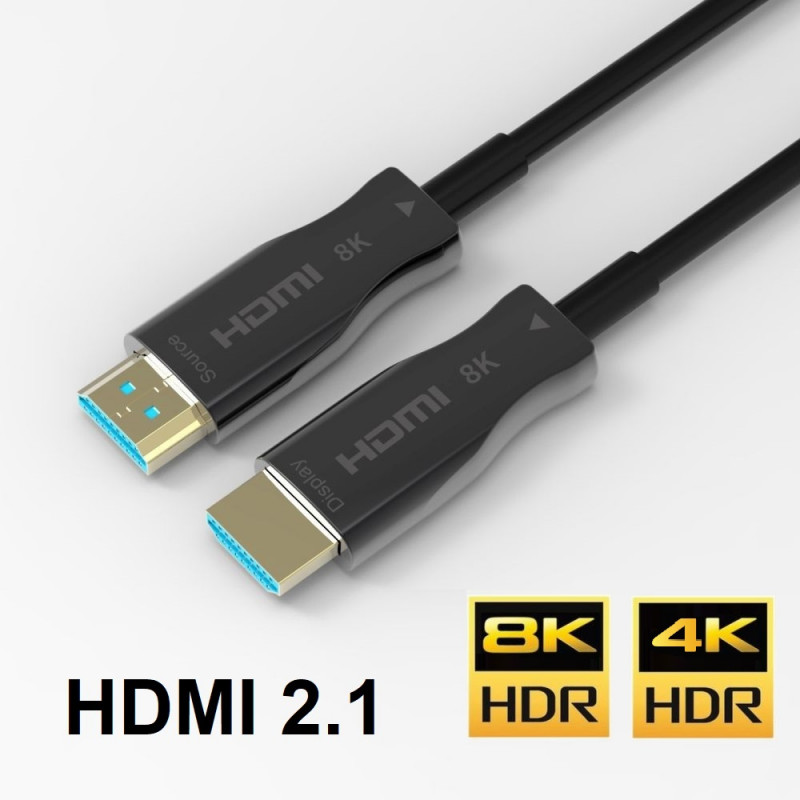 vokse op Abe Ønske Paugge Hdmi 2.1 AOC Active Optical Fiber HDMI Kablo - 40 Metre