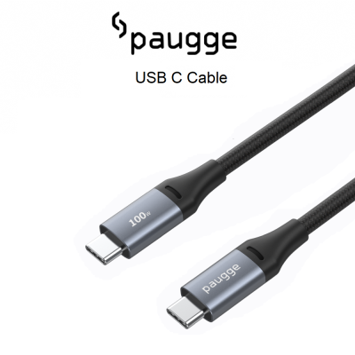 Paugge USB C Görüntü, Ses ve Data Kablosu, USB 3.2, 10Gbps, 100W, 4K 144Hz, 4K 120Hz, 4K 60Hz, HDR - 1,5 Metre Örgülü (CC14PD100W15)