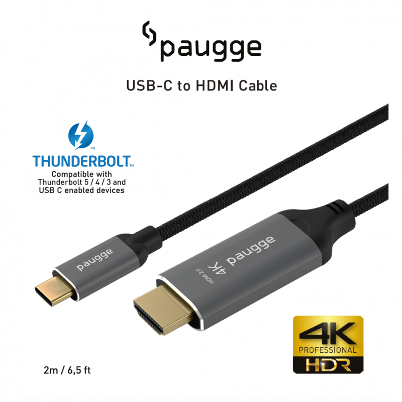 Paugge 4K 60Hz HDR USB C to HDMI Kablo