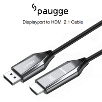 Paugge 8K 60Hz / 4K 144Hz / 4K 120Hz / 4K 60Hz HDR Displayport to HDMI 2.1 Kablo (DP14HD21-PRO)