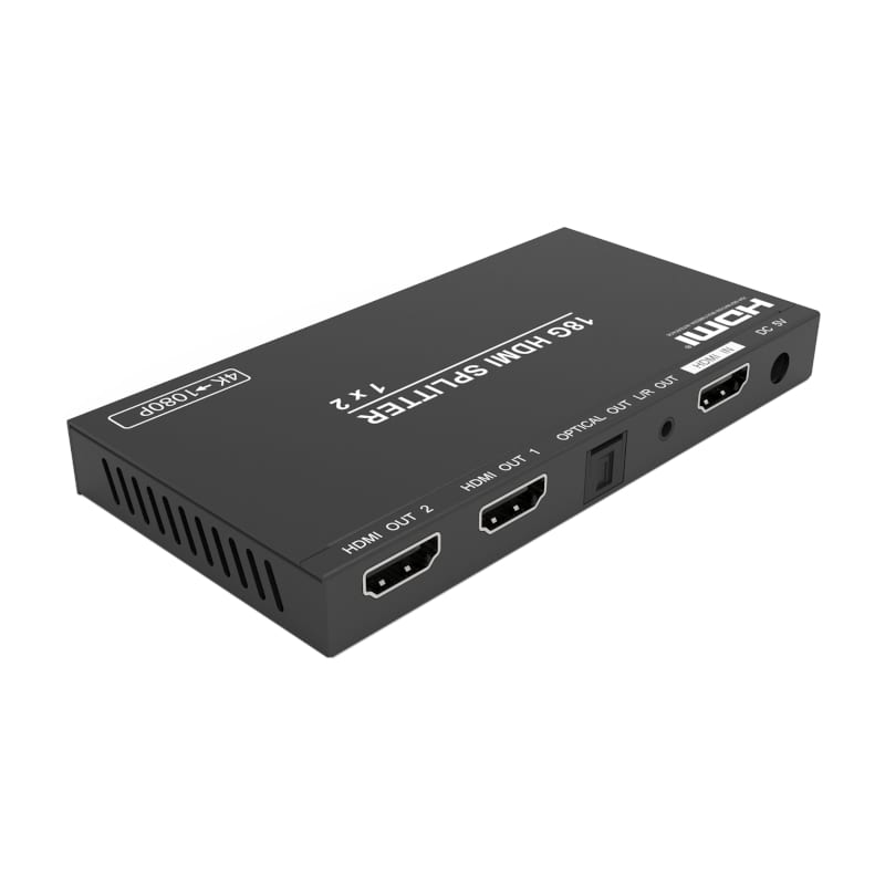 Paugge 2 Port HDMI Splitter - (Hdmi 2.0b 4K60Hz HDR, Optic Ses Çıkış)