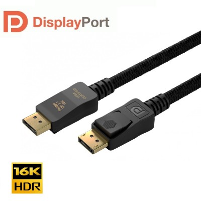 Paugge VESA Sertifikalı Displayport 2.1 Kablo - 2 Metre