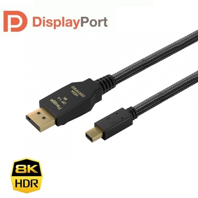 Paugge VESA Sertifikalı Mini Displayport 1.4 Kablo - 1.5 Metre