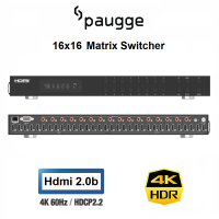 Paugge 16x16 HDMI Matrix Switcher - Hdmi 2.0b 4K60Hz HDR EDID WEB GUI